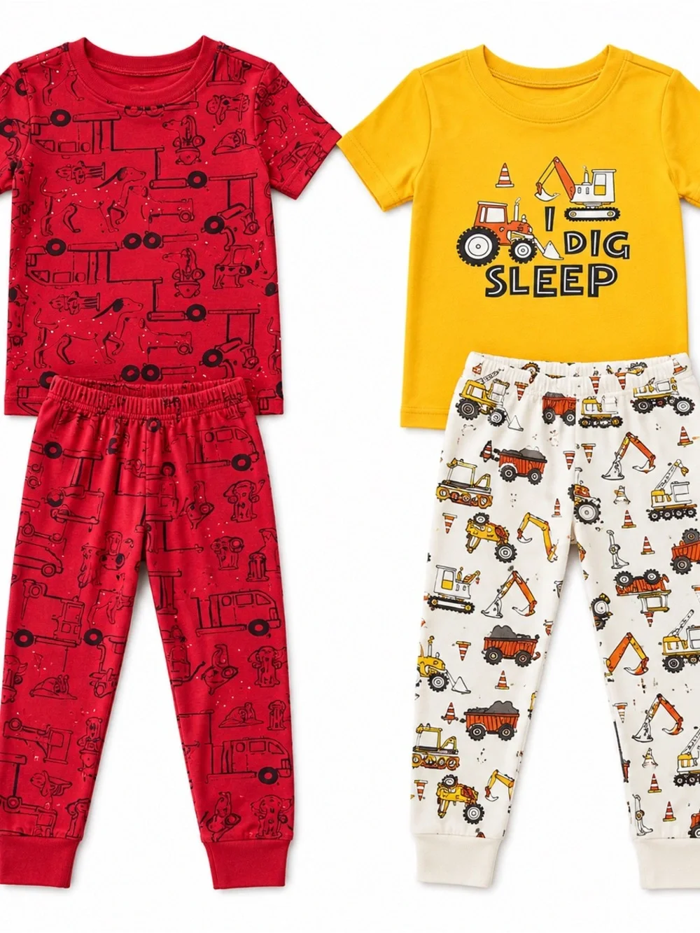 Old Navy 4T Pajama Bundle | Fire Truck & Construction Vehicle PJs | 2 Sets